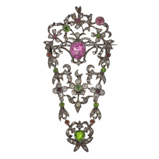 Georgian Sterling Silver Paste St. Esprit Pin