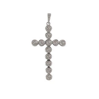 Vintage/Estate 18K White Gold Diamonds Religious Pendant