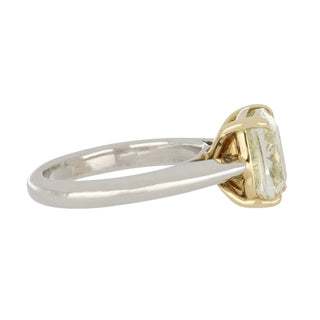 Estate Two-Tone GIA Cushion-Cut Diamond Solitaire Engagement Ring