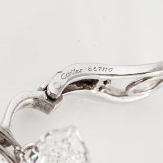 Estate Cartier Platinum Diamond Cluster Clip Earrings