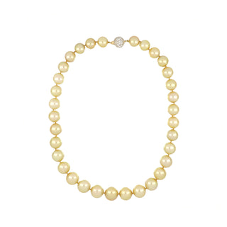 Estate 18K Gold Golden South Sea Pearl Matinee Length Pearl Strand