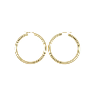 Tenenbaum 10K Gold Polished 5mm 2 1/2" Hoop Earrings