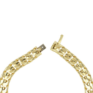 Bulgari 18K Gold Curb Link Purple Sapphire Bracelet