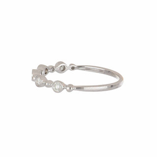14K White Gold Diamond 5 Stone Band