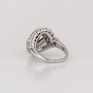 Estate Platinum Tourmaline and Diamond Ring