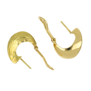 Estate Tiffany & Co. 18K Gold Textured Hoop Earrings