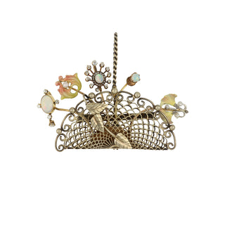 Art Deco Flower Basket Brooch