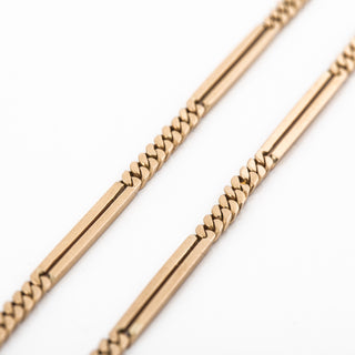 Victorian 14K Rose Gold Flat Link Cable Chain - 22"