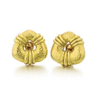 Vintage David Webb 18K Gold Clinch Clip Earrings