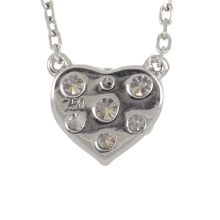 18K White Gold Heart Diamond Pendant