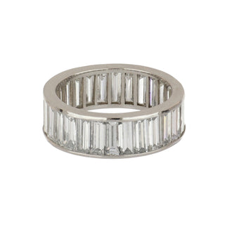 Vintage 1990s Platinum Baguette Cut Diamond Eternity Band