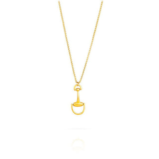 Vincent Peach 14K Gold Horse Bit Pendant Necklace