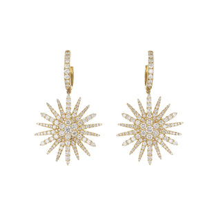 Tenenbaum 18K Gold Diamond Starburst Drop Earrings