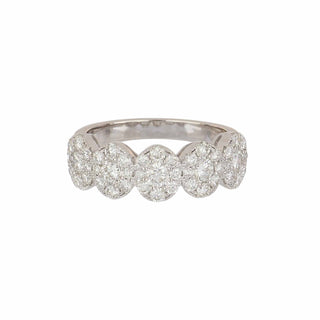 14K White Gold Diamond 5 Stone Band