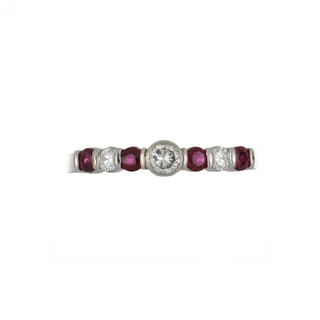 Estate Platinum Diamond 7 Stone Band