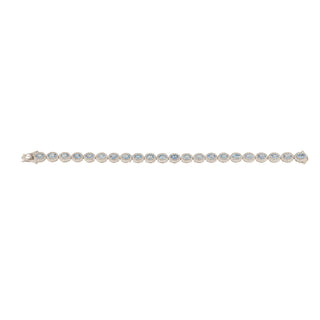 Tenenbaum Collection White 14K Gold Aquas Line Bracelet with Diamonds