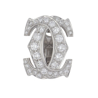 Cartier 18K White Gold Double C Diamond Jewelry Suite