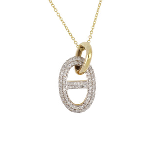 Vincent Peach 14K Gold Diamond Anchor Link Necklace