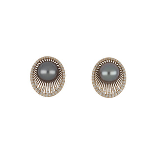 Mastoloni 18K Rose Gold Tahitian Pearl Stud Earrings