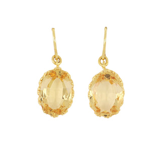 Victorian 18K Gold Yellow Topaz Earwire Earrings