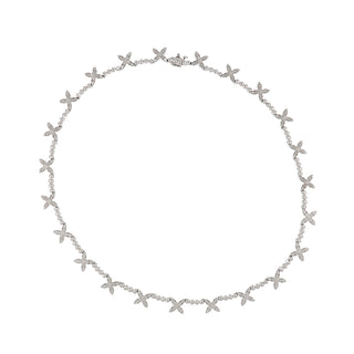 Estate 14K Gold Diamond Station Necklace