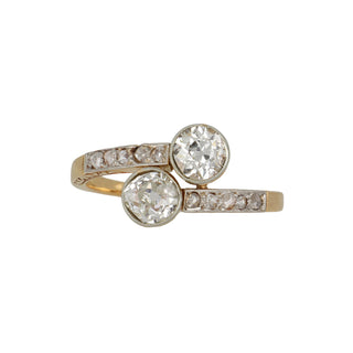 Edwardian Two-Tone Diamond Bypass Ring