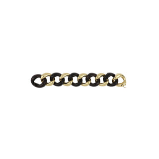 Vintage 1990s Seaman Schepps 18K Gold Wood Link Bracelet