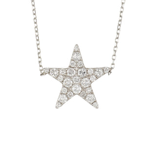 18K White Gold Diamond Star Necklace