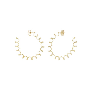 Gold Plated Silver 'U' Diamond Hoop Earrings
