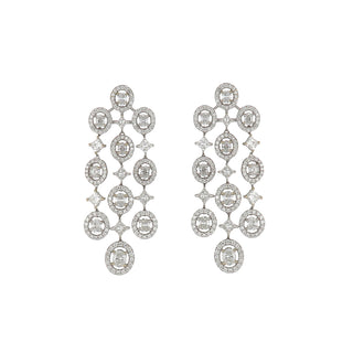 Estate 18K White Gold Openwork Diamond Jewelry Suite
