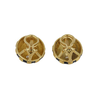 Estate Tiffany & Co. Jean Schlumberger Taj Mahal Diamond & Enamel Earrings