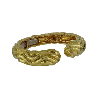1990s David Webb 18K Gold Wave Bangle