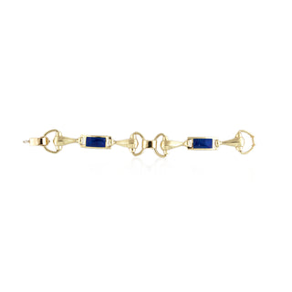 Estate Gucci 18K Gold Enameled Horse Bit Bracelet