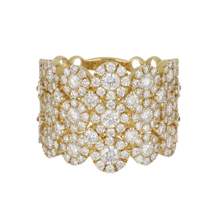 18K Gold Triple Row Diamond Half Band
