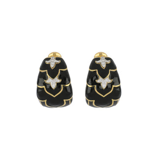 Vintage David Webb Platinum and 18K Gold Diamond Clip Earrings