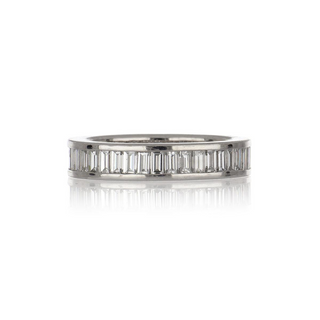 Estate 18K White Gold Baguette Cut Diamond Eternity Band