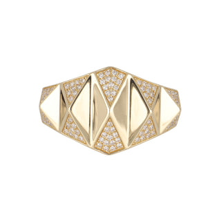 Shy Creation 14K Gold Pyramid Geo Cut Ring