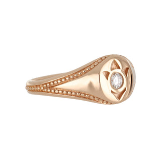 Verragio 18K Rose Gold Petite Beaded Crest Ring