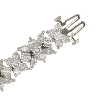 Vintage 1990s Platinum Marquise & Round-Cut Diamond Link Bracelet