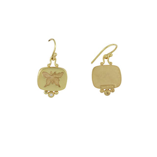 Mazza 14K Gold Butterfly Drop Earrings