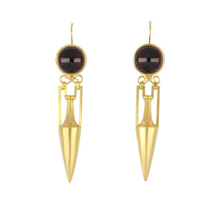 Mid-Victorian 18K Gold Garnet Drop Earrings