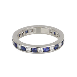 Estate Tiffany & Co. Platinum Sapphire & Diamond Band