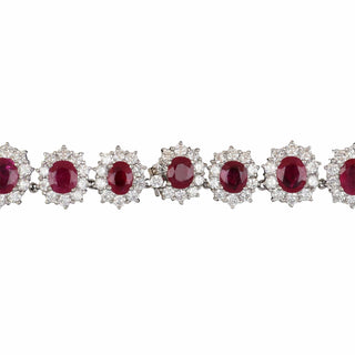 Estate 18K White Gold & Platinum East African Ruby & Diamond Jewelry Suite