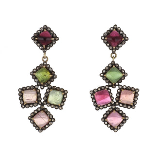Tenenbaum Two-Tone Multicolor CabochonTourmaline & Diamond Jewelry Suite