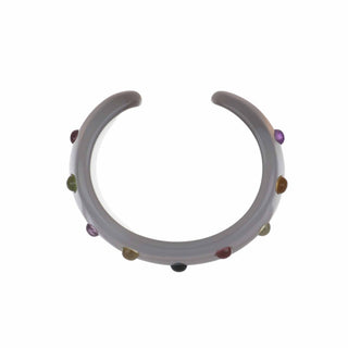 Estate Carved Agate Multi-Stone Cuff Bracelet