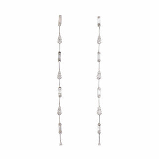 18K White Gold Diamond Drop Earrings