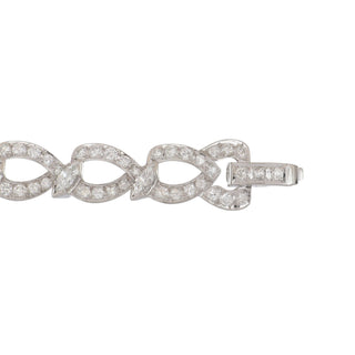 Mid-Century Platinum Diamond Open Link Bracelet