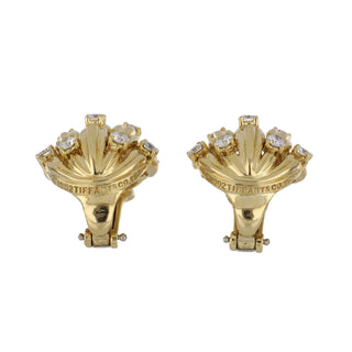 Vintage Tiffany & Co. 18K Gold Diamond Clip Earrings