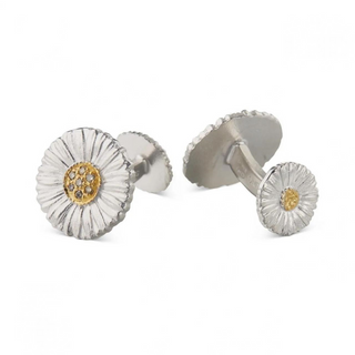 Buccellati Sterling Silver Diamond Daisy Cufflinks