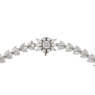 A Mid-Century Signed MP Platinum Fancy Shape Diamond Garland Collar Necklace